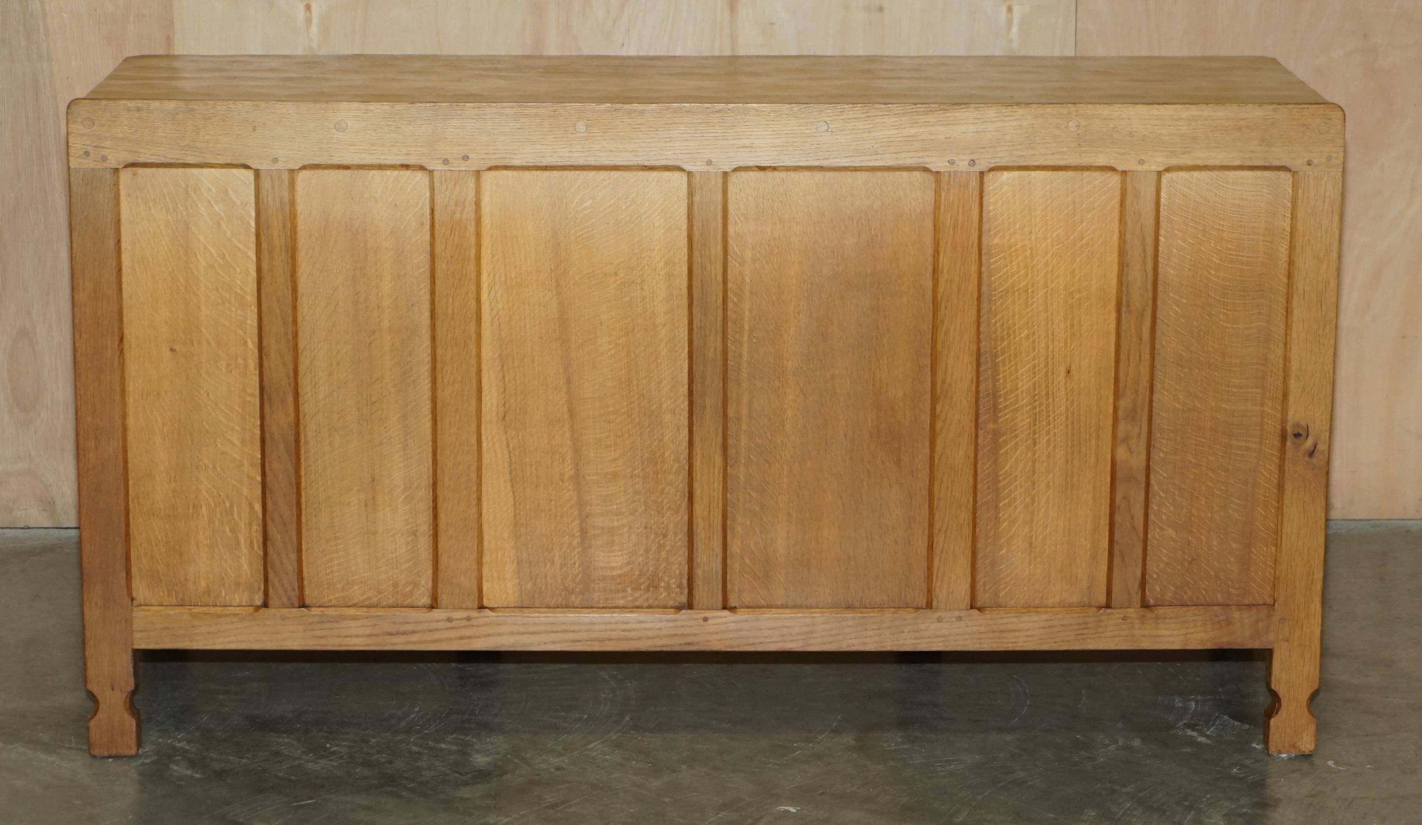 Vintage 1970 tripod desk by Robert Mouseman Thompson with a planed top.