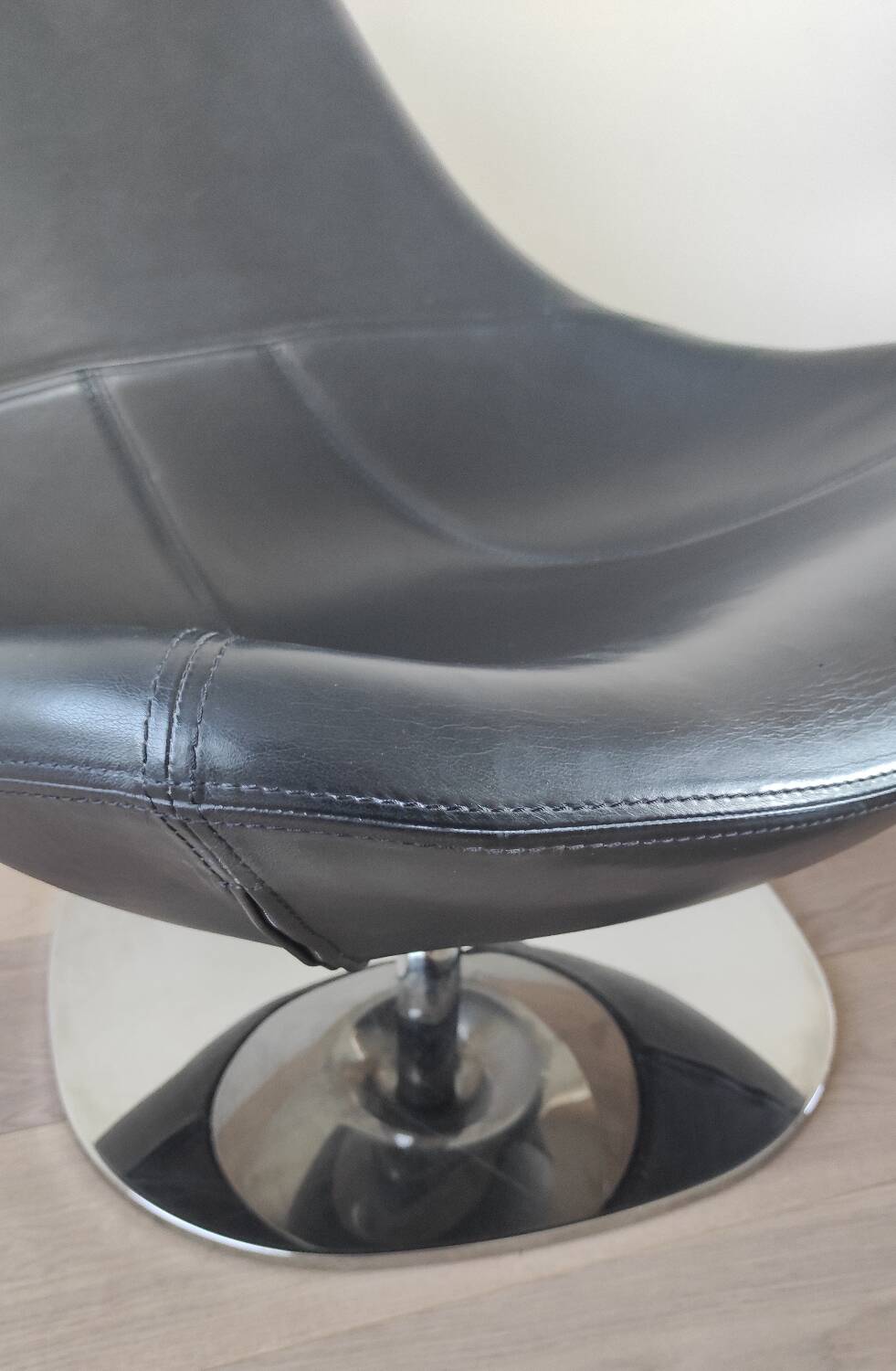 Pair of Tirup Ikea leather armchairs