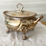 Silver metal tureen