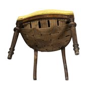 Queen's chair in Louis XVI style, wood and fabric, late 19th century.