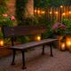 Cast iron garden bench with solid oak seat