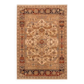 Traditional beige and black oriental rug