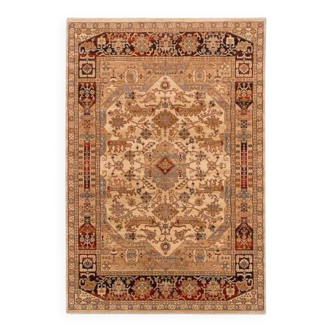 Traditional beige and black oriental rug