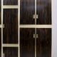 Luciano Frigerio Mid-Century Modern Italian Brass and Walnut Wardrobe, 1970