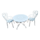 Table et chaise en fer forgé blanc