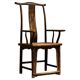 Chinese chair with yoke back in lacquered pear wood, 18th century