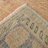 Samon & Blue Luxury Vintage Rug, Large Area Vintage Persian Rug, 218x302 Cm