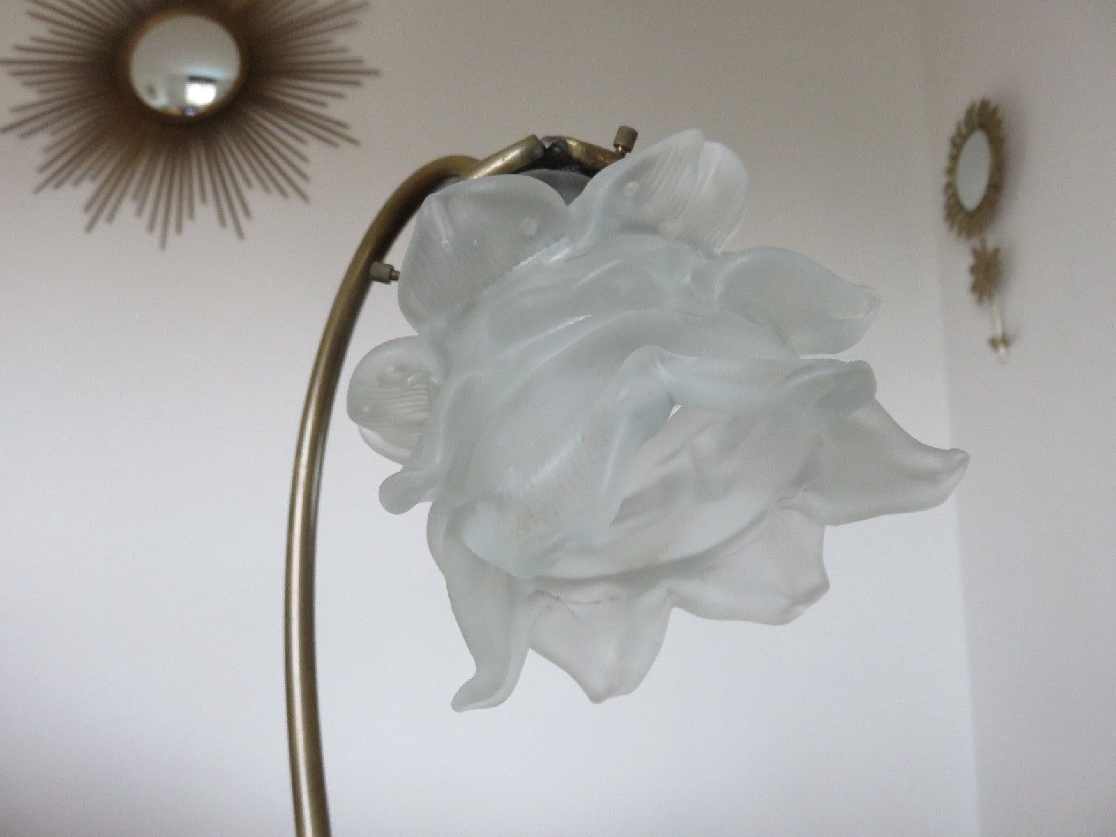 "Water lily" Huguenin bronze art nouveau lamp