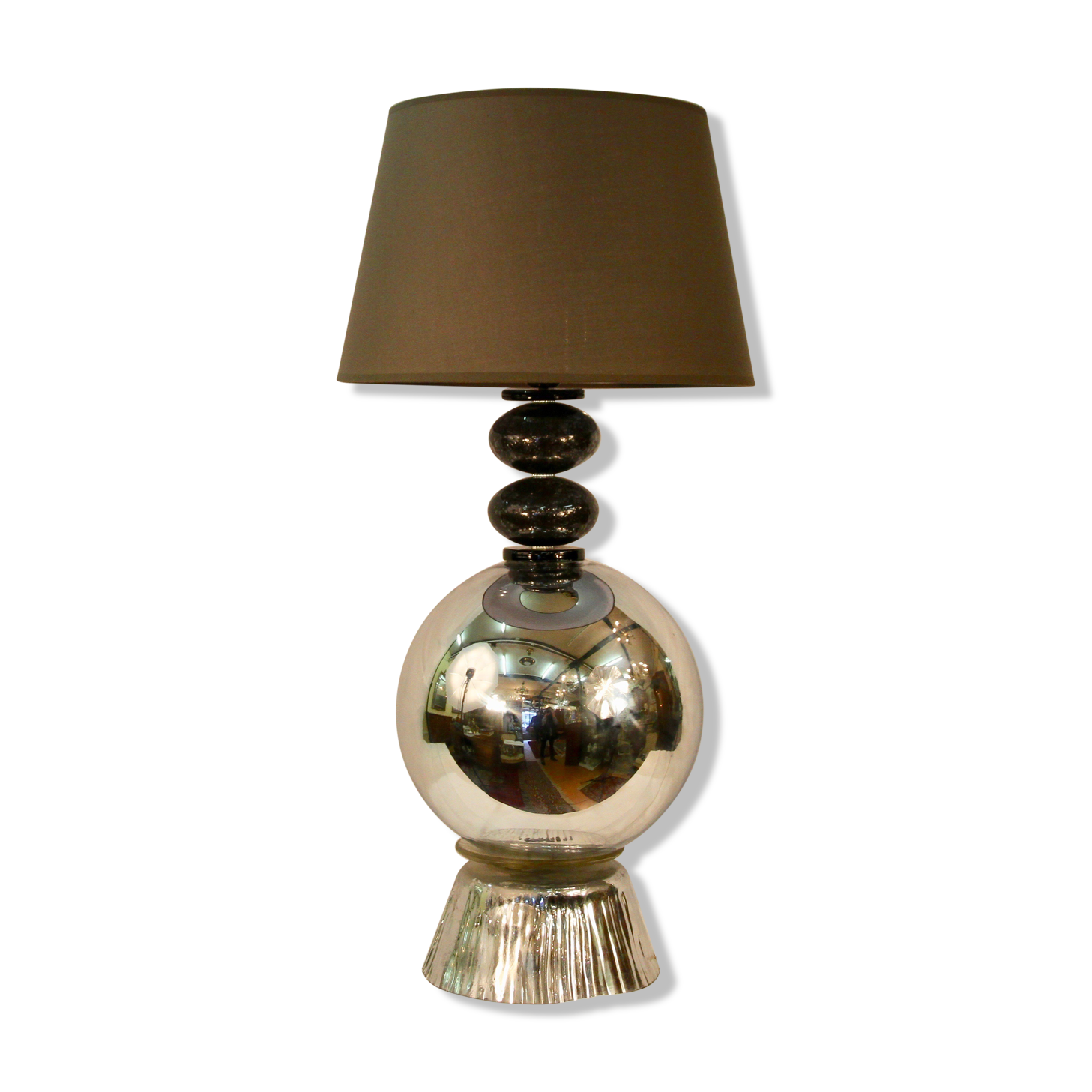 Lampe en aluminium et verre Murano, début XXIe siècle