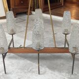 Ancien lustre moderniste 6 feux Lunel