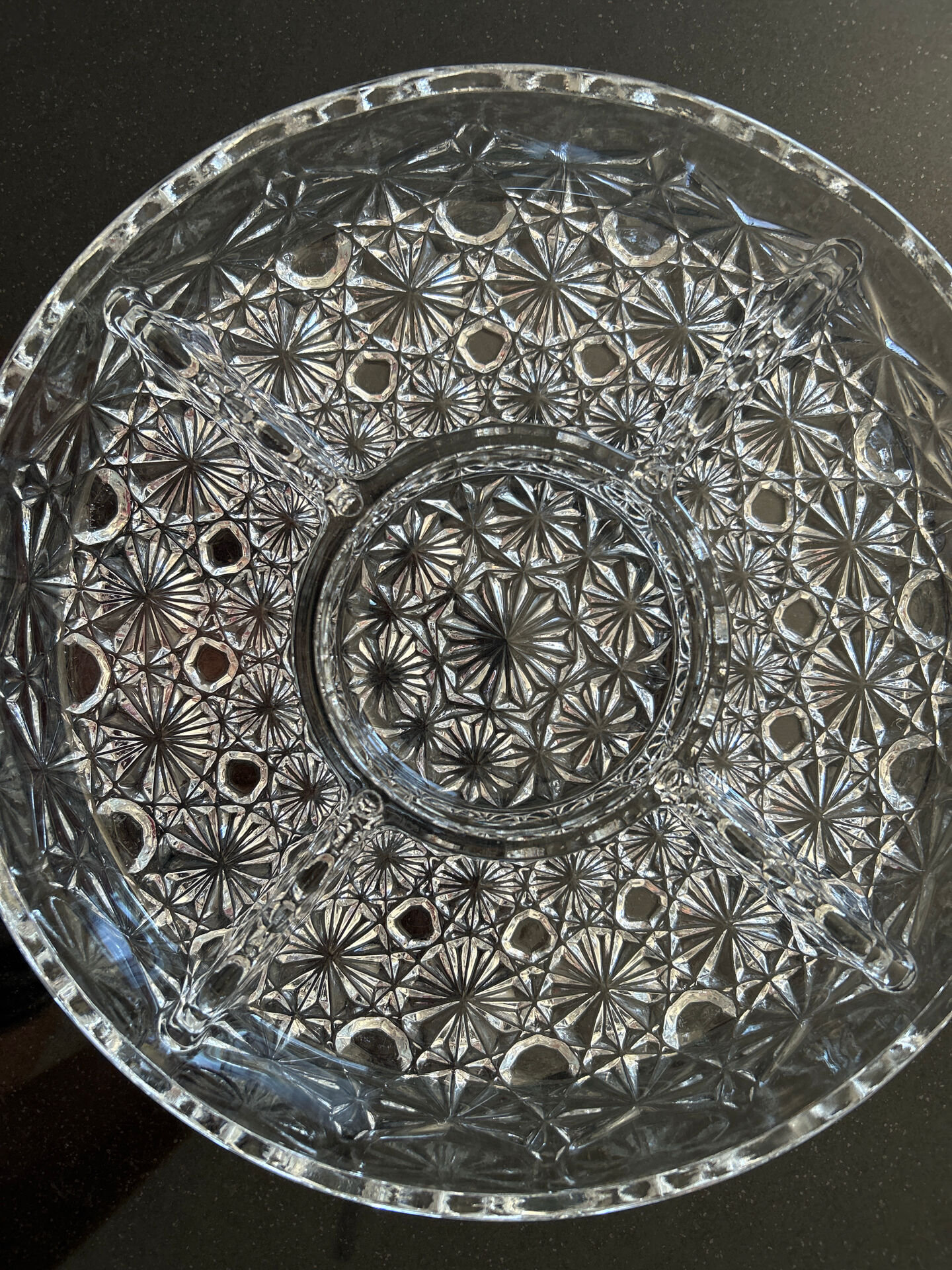 Crystal serving dish