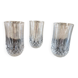 Set of 3 cut glasses - Longchamp style, Cristallerie d'Ar