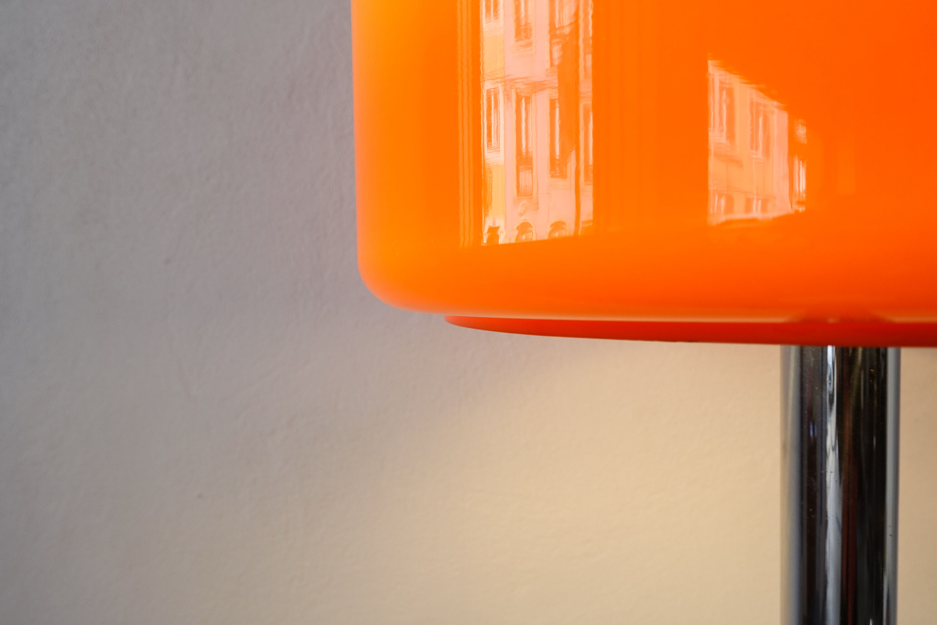Floor Lamp Chrome and Orange, 1970's