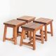 Set of 4 vintage pine stools. France, 1980s