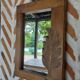 Vintage carved leaf wood mirror