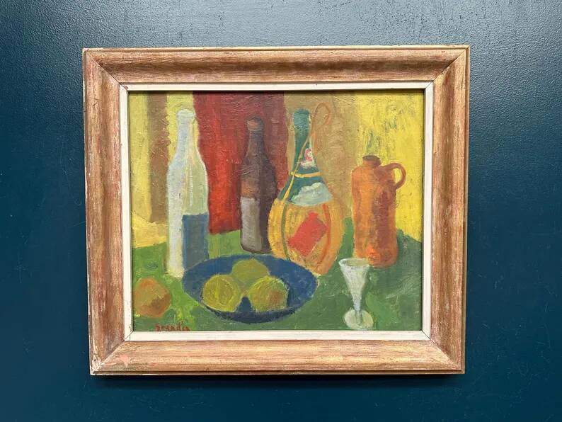 Original Swedish Oil on Panel – “Nature Morte” by Svän Grandin – Signed – Vintage & Framed