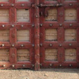 Old Indian door in old teak, piece and patina of origin