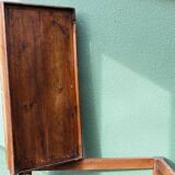 Table de métier, début 20ème, en bois et zinc riveté