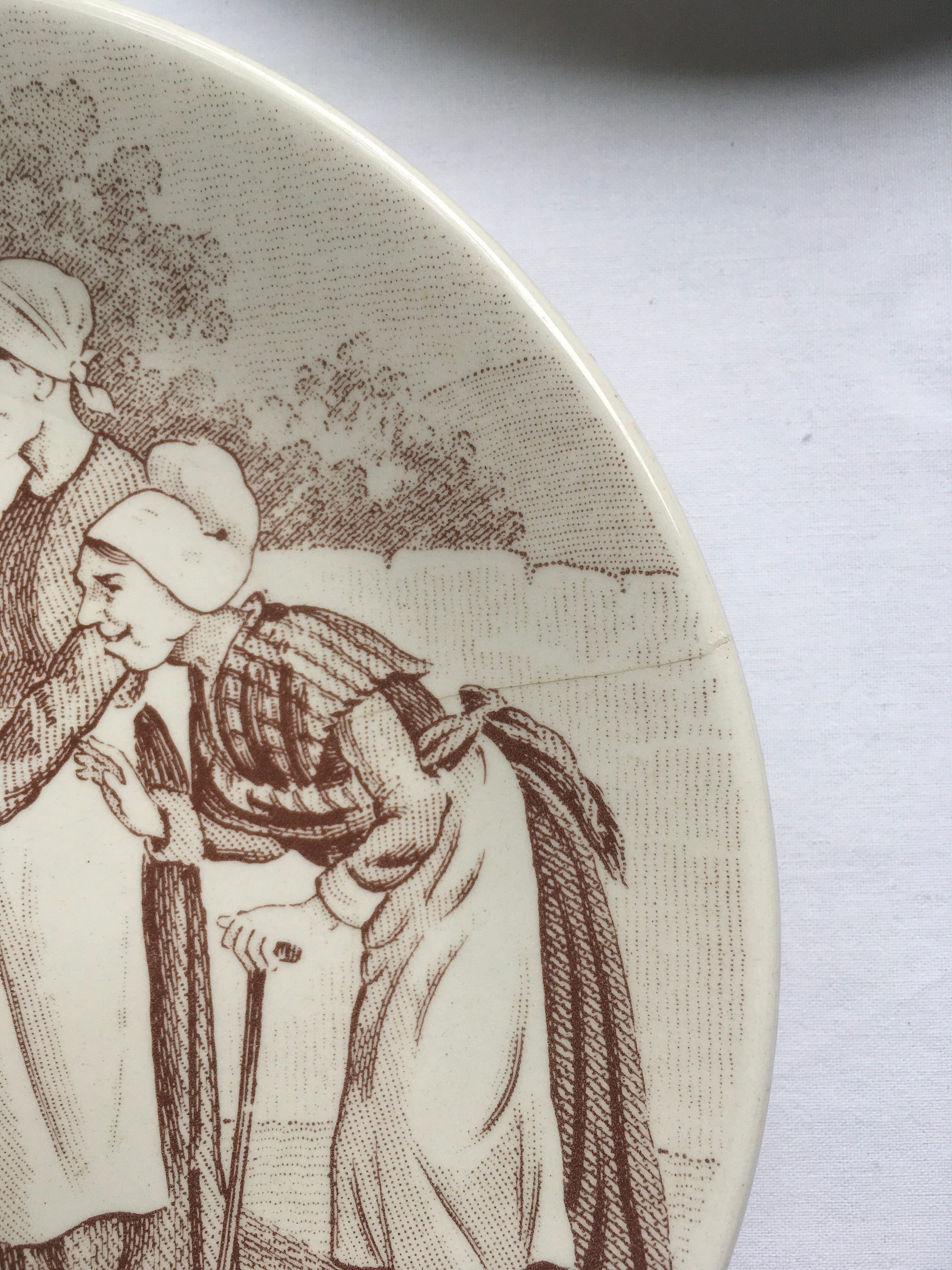 Sarreguemines speaking plates model "The Vocations"