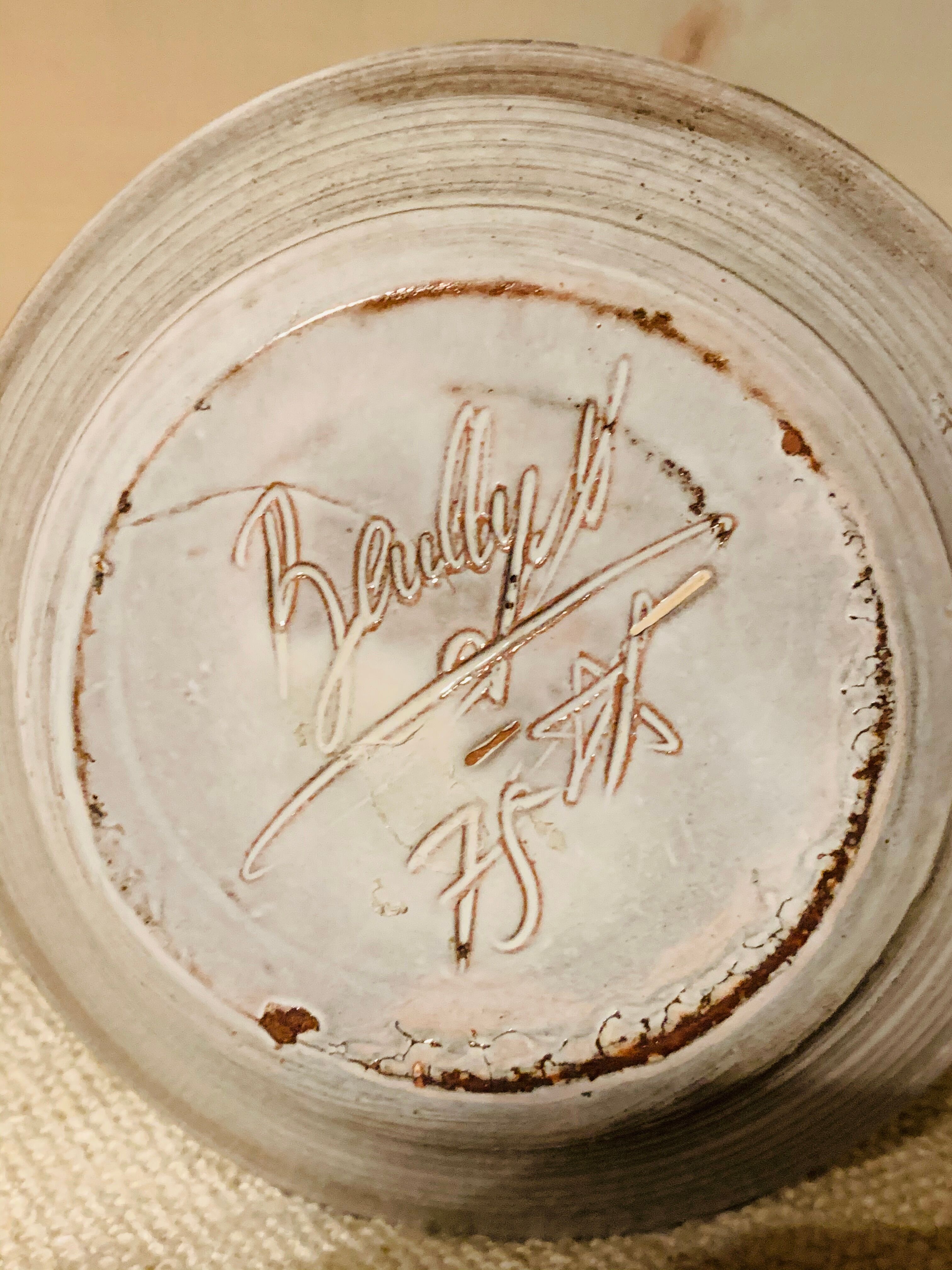Vintage modernist ceramic candle