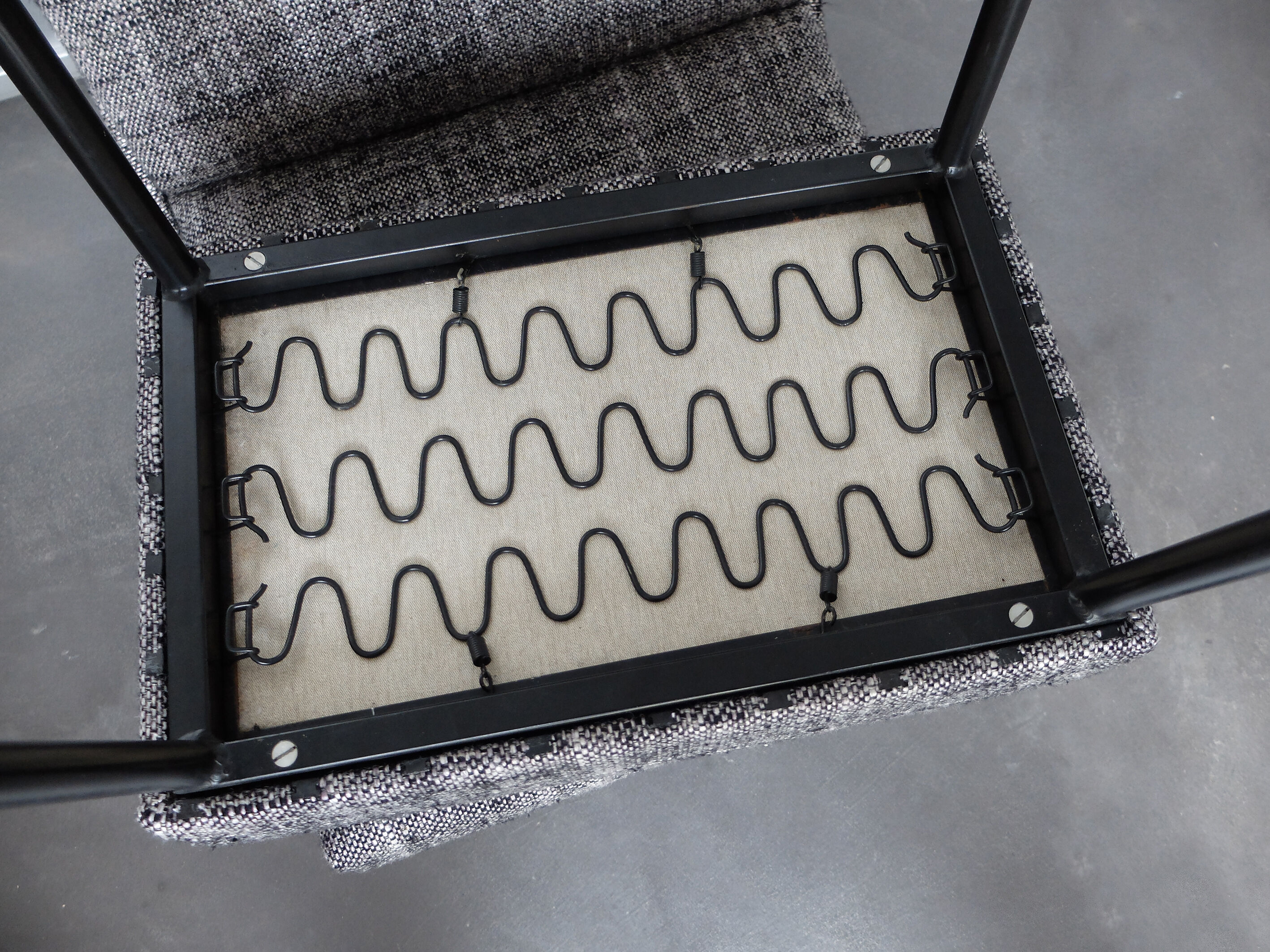 Armchair and ottoman designed by Paul Geoffroy, Airborne, France, 1960