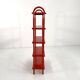 Red tubular leg shelf, 1980