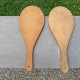 Pair of wooden "la cancha" snowshoes, Basque Country, Peleton, 1960