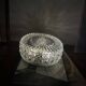 Vintage 1970s round wall light ceiling fixture with transparent glass.