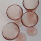 Pink glass flutes Rosaline