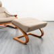 Lounge armchair with footrest, Scandinavian design, Kroken model, leather