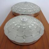 Large German Glass Ceiling Lights, Set of 2, 1960s