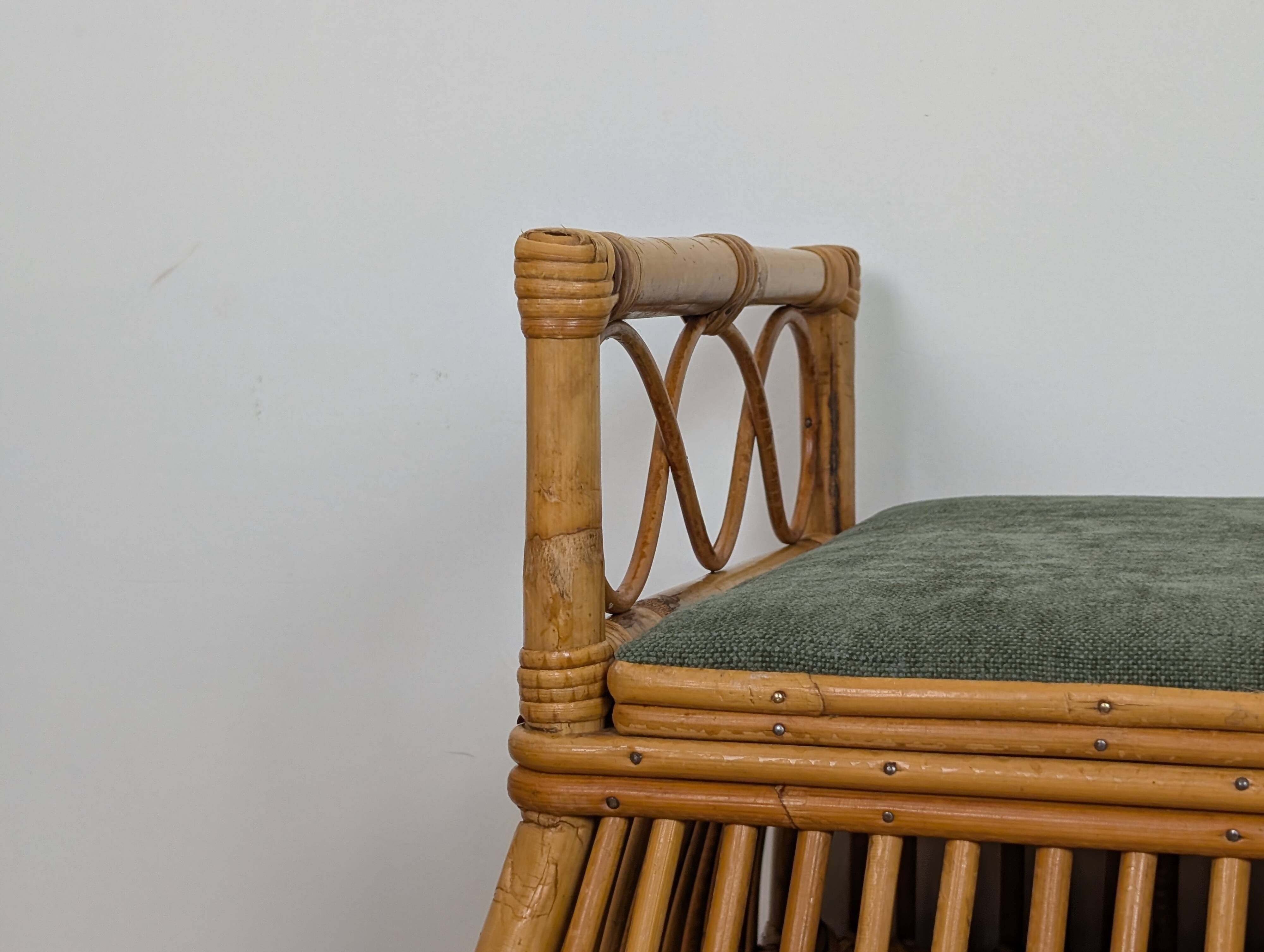 1960s rattan storage bench