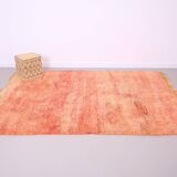 Tapis marocain vintage fait main 196 x 280 cm - Tapis marocain couleur pêche - Berbère