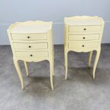 Pair of bedside tables Louis XV style white