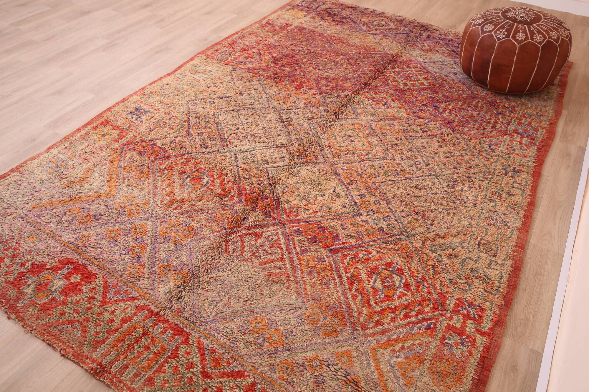 Vintage Moroccan Wool Rug 184 x 285 cm, Handmade Berber Rug, Old Rug Boho