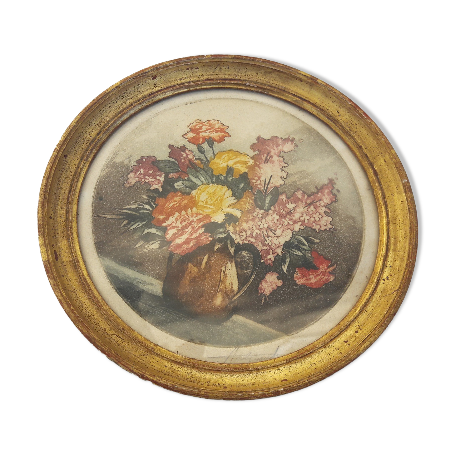 Engraving round frame