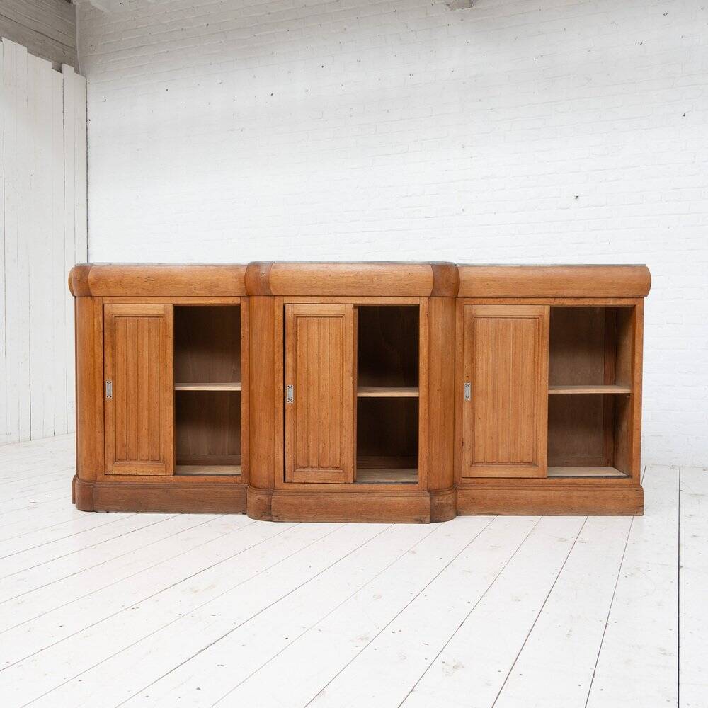 French vintage Art Deco bar in walnut and marble, 1920.