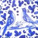 Earthenware bird dish from Deruta, Italy