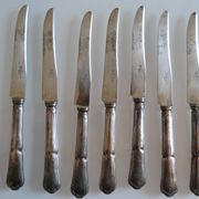 12 silver metal dessert or cheese knives