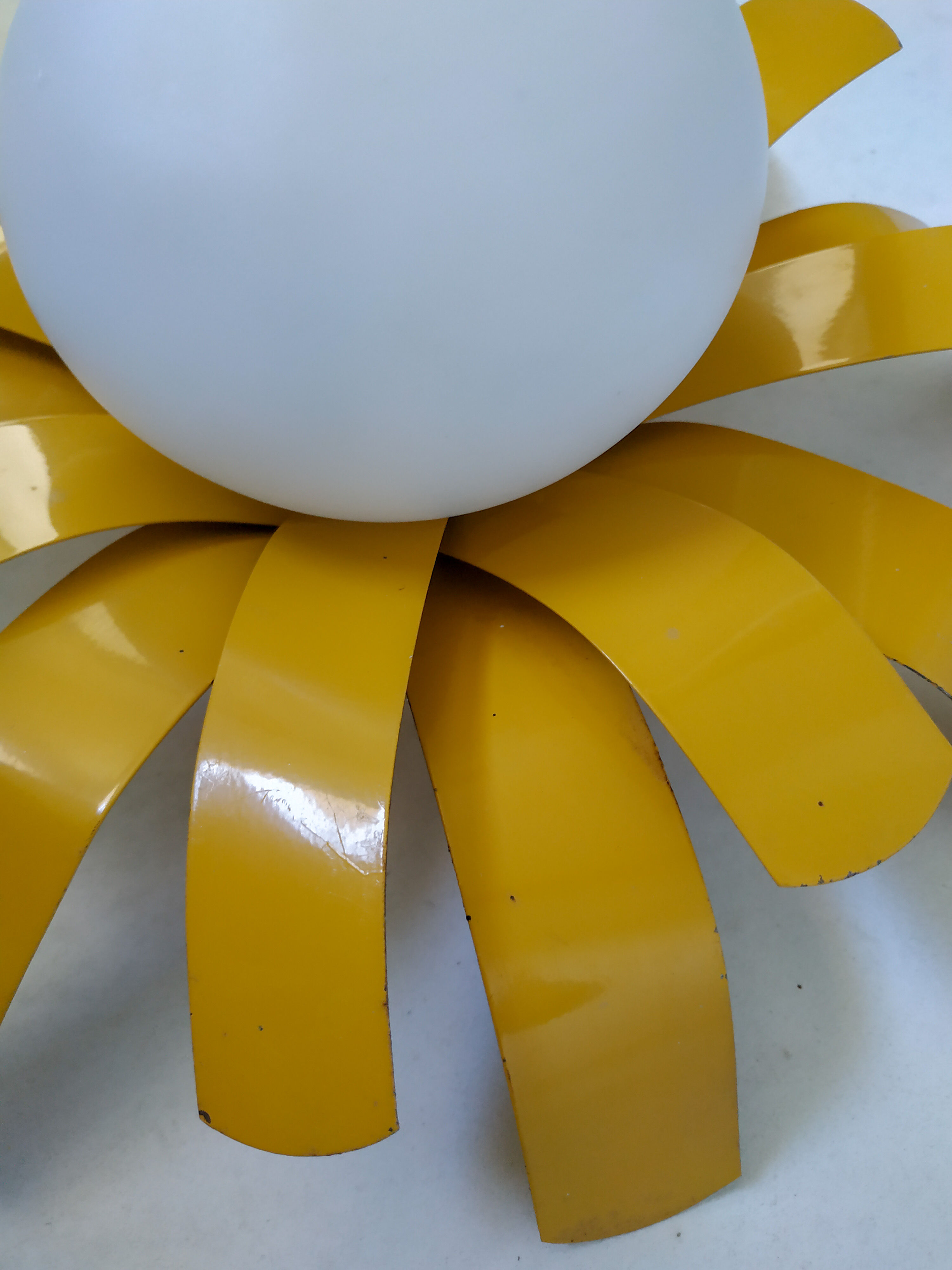 Wall light  ingold yellow metal and opaline sun