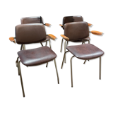 Set of armchairs Kho Liang Ié, brown vinyl, 60s, Netherlands