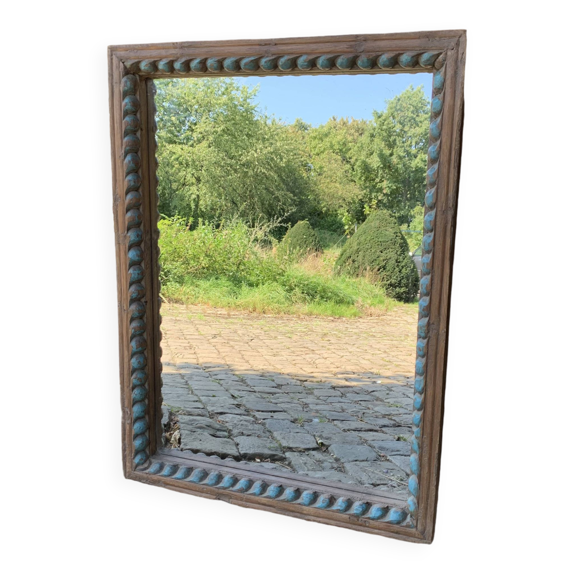 Miroir trumeau patiné 85 X 63 cm