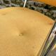 Fauteuil à roulettes Strafor en tweed jaune 1970