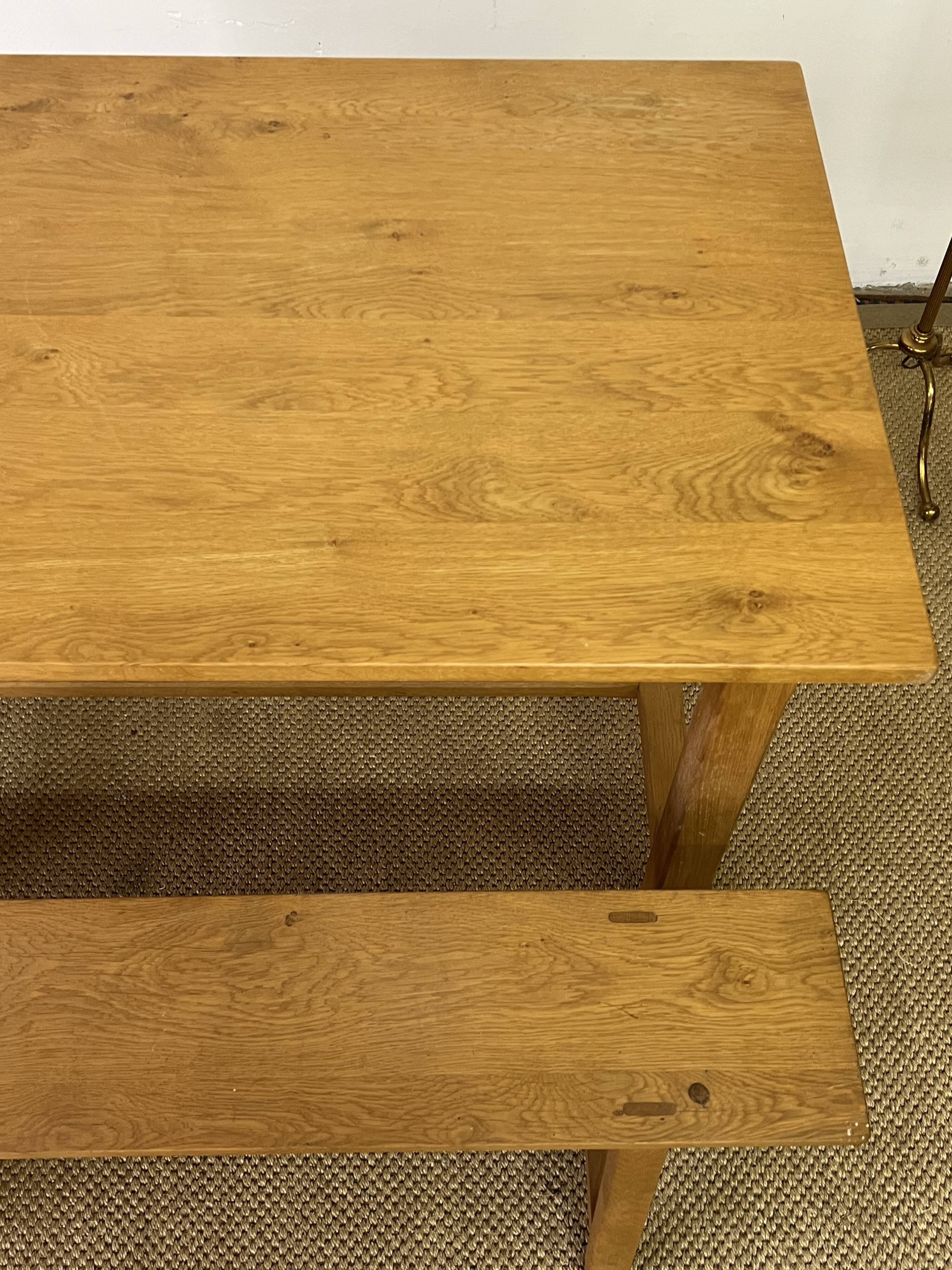 Solid oak farm table and benches