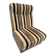 Vintage 1970s lounge chair – striped orange, brown, and cream velvet