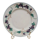Old Gien plate with purple floral decoration, ironstone, country style.