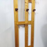 Vintage pine wall coat rack