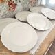 Lot de 6 assiettes plates en grès émaillé beige IKEA marli échancré