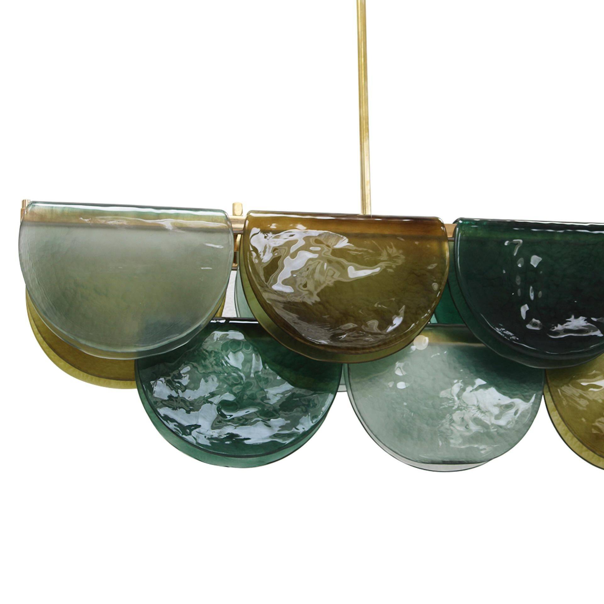 Lampe de plafond en verre de Murano allongée, Italie