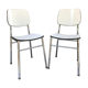 Pair of Old Metal Chromé Chairs - Vintage White Formica